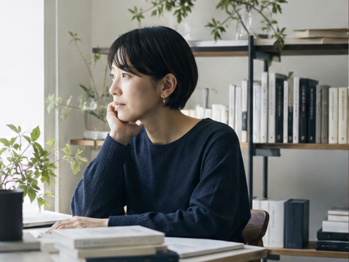 仕事机に向かう個人編集者のプロフィール